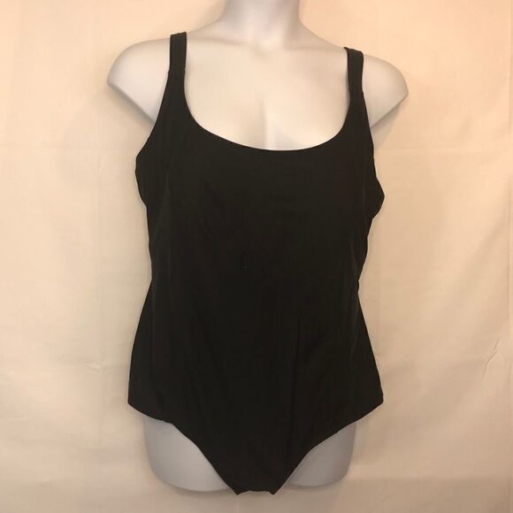 Swim 365 One Piece Swimsuit Black 24W - Picture 1 of 16